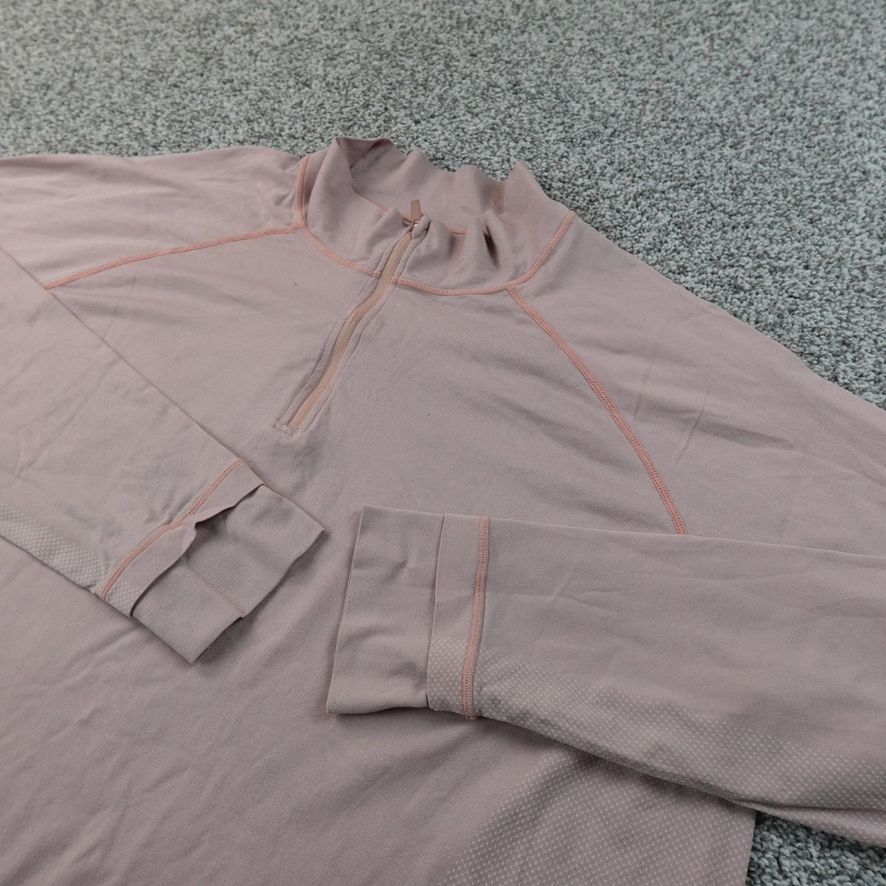 Fabletics‎ Pullover Mens 2XL Pink 1/4 Zip Mock Neck Performance Top Athletic Gym